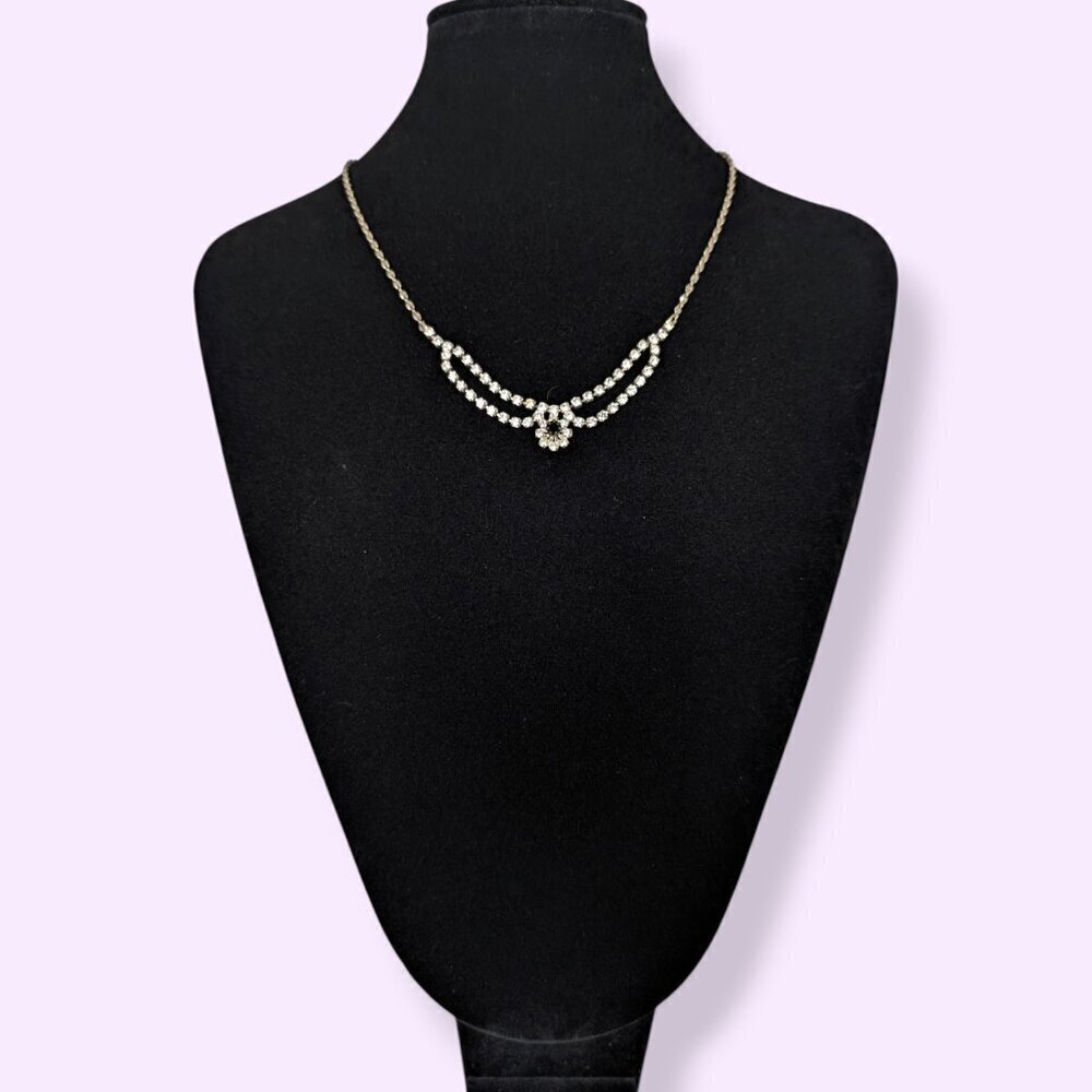 V. Dainty Rhinestone Necklace - Picture 2 of 7